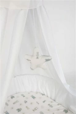 Mionido Stubenwagen Maxi Weiß Pyjamabär Grün Mit Garnierung, Matratze Und Matratzenbezug -Kinderwagen v1 560 80 3