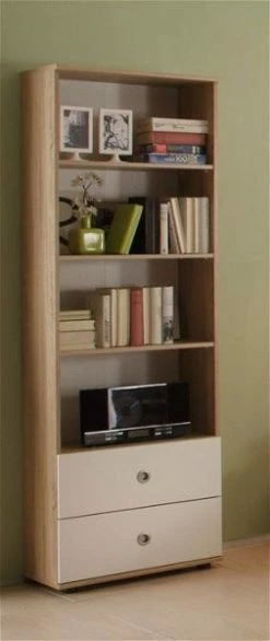 Ticaa Vicky Jugendzimmer 4-teilig Sonoma-Weiß Mit 3-türigem Kleiderschrank -Kinderwagen vicky sonoma regal 2