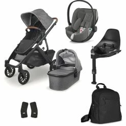 UPPAbaby Vista V2 Bundle Greyson Charcoal Melange & Cybex Cloud Z2, BaseZ2, Wickelrucksack -Kinderwagen vista v2 bundle greyson charcoal