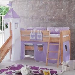 Relita KIM Halbhochbett Buche Massiv Natur Mit Rutsche Und Turmhalterung - Frachtfrei 13 Relita KIM Halbhochbett Buche Massiv Natur Mit Rutsche Und Turmhalterung - Frachtfrei -Kinderwagen vorhang turm purple weiss herz gr 2
