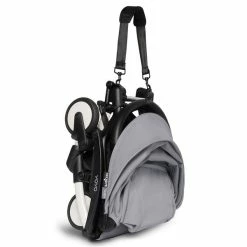 BABYZEN™ YOYO² 6+ Buggy Stone Gestell White -Kinderwagen yoyo 2 6 white frame folded 3 4 stone web