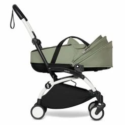 BABYZEN™ YOYO² Kinderwagen Olive Gestell White -Kinderwagen yoyo 2 bassinet canopy down profile white frame olive web