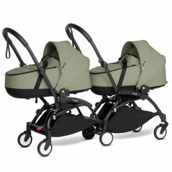 BABYZEN™ YOYO² Zwillingskinderwagen Olive Gestell Black