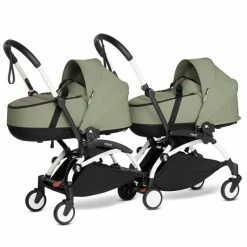 BABYZEN™ YOYO² Zwillingskinderwagen Olive Gestell White