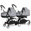 BABYZEN™ YOYO² Zwillingskinderwagen Stone Gestell White