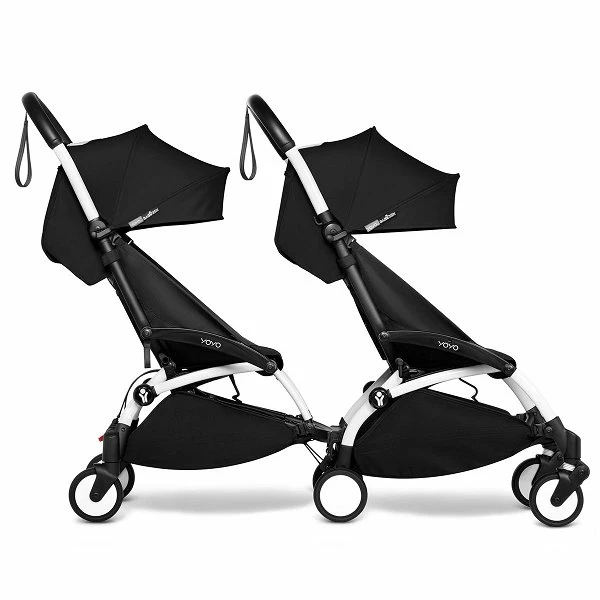 BABYZEN™ YOYO² Doppelbuggy Black Gestell White 2 BABYZEN™ YOYO² Doppelbuggy Black Gestell White – Bild 2