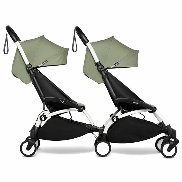 BABYZEN™ YOYO² Doppelbuggy Olive Gestell White 2 BABYZEN™ YOYO² Doppelbuggy Olive Gestell White – Bild 2