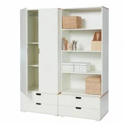 Manis-h Kleiderschrank ZEUS 2 Türen + Regal Mit 4 Schubkästen